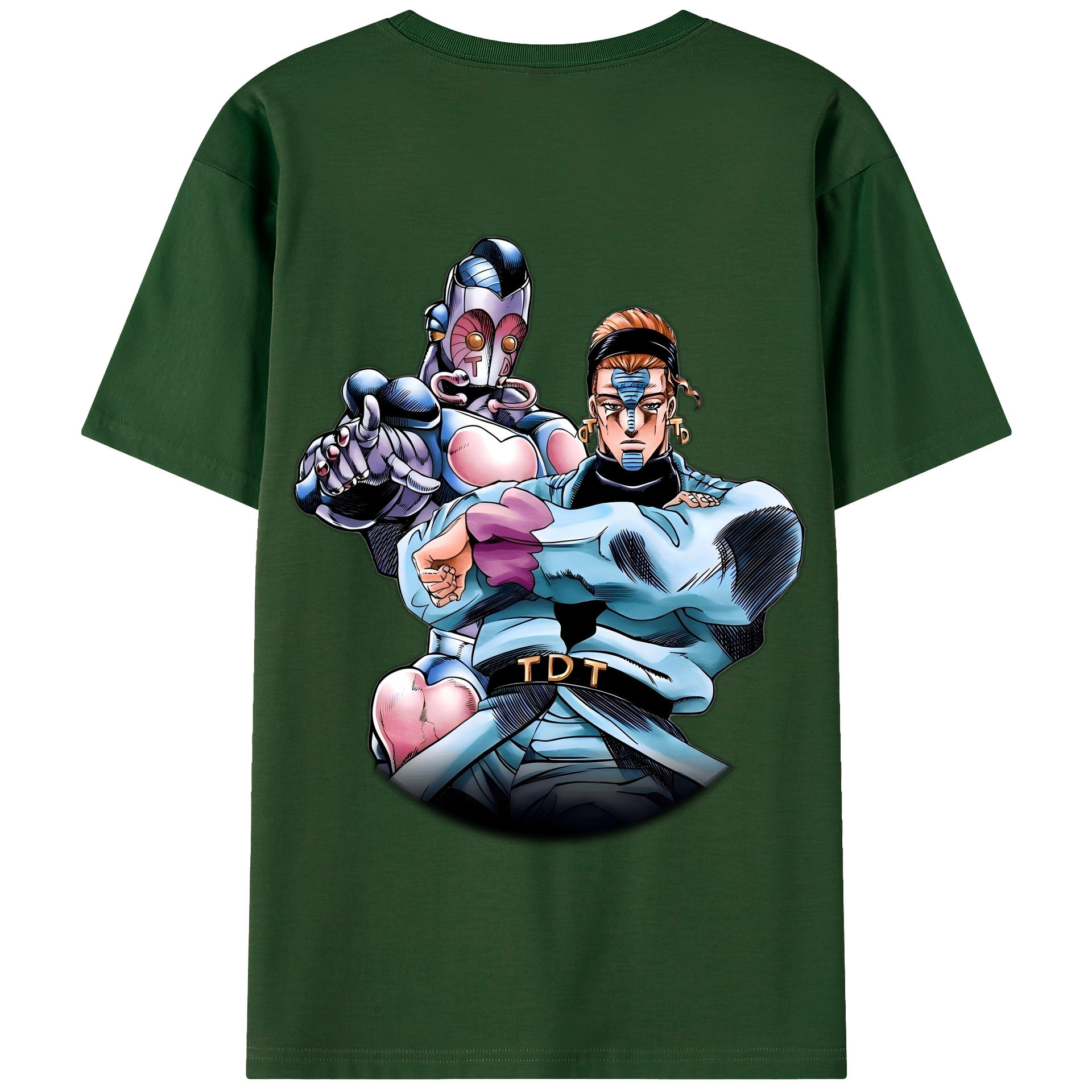 （画像用） ジョジョの奇妙な冒険 ひがしかた じょうすけ JoJo's Bizarre Adventure Higashikata Josuke 綿100％半袖Tシャツ（背面プリント）